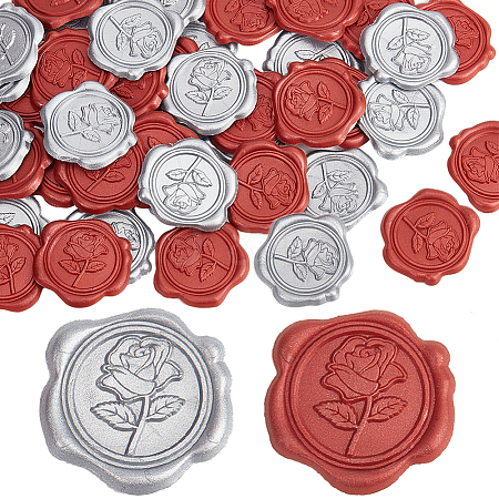 CRASPIRE 50Pcs 2 Styles Adhesive Wax Seal Stickers DIY-CP0009-10B-1