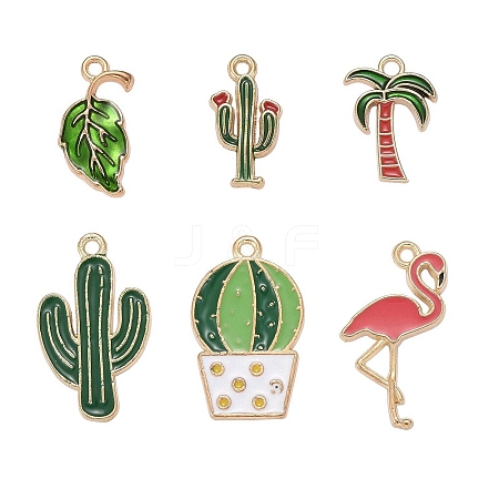 60Pcs 6 Styles Alloy Enamel Pendants X1-ENAM-LS0001-04LG-1