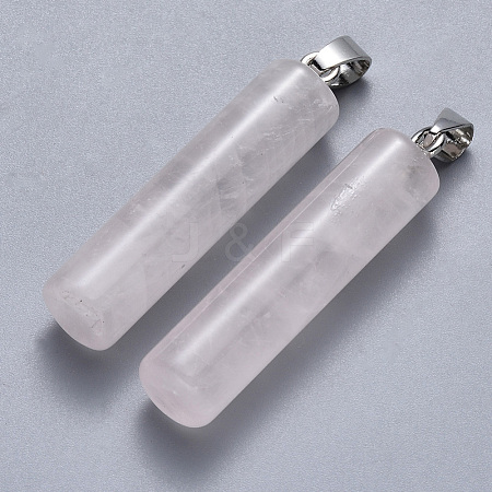 Natural Rose Quartz Gemstone Pendants G-R456-11-1