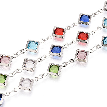 Handmade Brass Rhombus Link Chains CHC-N024-04P-1