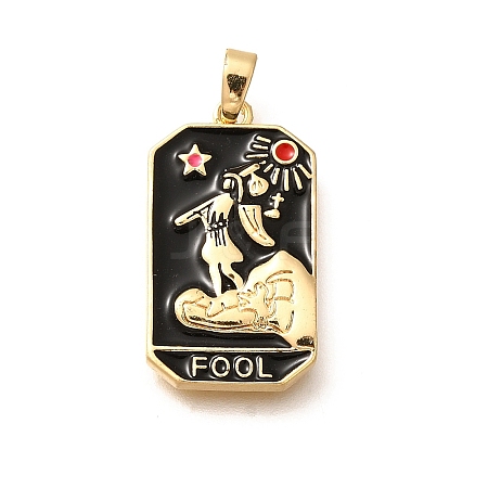 Tarot Card Brass Enamel Pendents KK-R212-02G-05-1