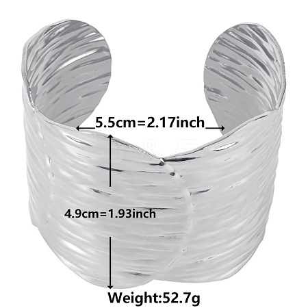 European and American Style 304 Stainless Steel Cuff Bangles for Women OR8331-1-1
