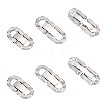 Unicraftale 6Pcs 3 Styles 304 Stainless Steel Fold Over Clasp FIND-UN0001-45-1