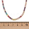 925 Sterling Silver Pave Colorful Cubic Zirconia Tennis Necklaces for Women NJEW-C096-01B-G01-5