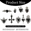 9Pcs 9 Styles Alloy Pendants ENAM-YW0005-90-2