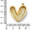 Brass Micro Pave Clear Cubic Zirconia Pendants KK-B094-04G-3