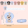 16Pcs 8 Colors Cartoon Animal Dog Silicone Beads JX707A-2