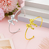 2Pcs 2 Colors 304 Stainless Steel Cuff Bangles BJEW-GO0001-20-4