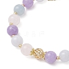 Natural Aquamarine & Rose Quartz & Amethyst Round Beaded Bracelets BJEW-JB11925-03-4
