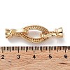 Rack Plating Brass Micro Pave Clear Oval Cubic Zirconia Fold Over Clasps KK-Q797-08G-3
