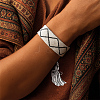 3Pcs 3 Colors Handmade Cotton Cord Braided Bracelets for Women BJEW-GO0002-01-5