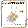 1Pc Brass Micro Pave Cubic Zirconia Letter Pendant Necklaces NJEW-LP0001-43B-G-2