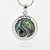 Natural Abalone Shell/Paua Shell Pendants SSHEL-XCP0001-11-1