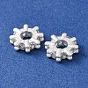 Brass Micro Pave Cubic Zirconia European Beads KK-C157-09B-S-2