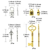 8Pcs 4 Styles Tibetan Style Alloy Skeleton Key Lock Pendants FIND-FS0002-11-4