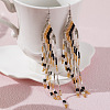 Handmade Glass Seed Beads Tassel Dangle Earrings KW9010-1-1