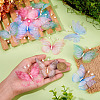 32Pcs 8 Styles Cloth Butterfly with Imitation Pearl Ornament Accessories DIY-TA0014-29-6