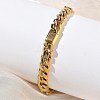 304 Stainless Steel Cuban Link Chain Bracelets for Women BJEW-G779-04A-G-3