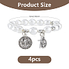 4Pcs Religious Alloy Beaded Charm Bracelets BJEW-DC0001-32-2