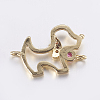 Brass Micro Pave Cubic Zirconia Puppy Links connectors LS-ZIRC-G125-02A-G-2