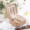 Portable Skull Printed Square Cork Wood Jewelry Packaging Zipper Box for Necklaces Earrings Storage PW-WG58346-01-2