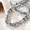 304 Stainless Steel Oval Link Chain Bracelets for Women Men BJEW-F488-29P-2