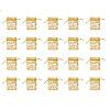 20Pcs Gold Stamping Rose Printed Organza Drawstring Bags OP-FP0001-01-4