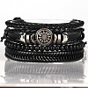 Cowhide & Imitation Leather Cord Knitted Multi-strand Bracelets WG31D03-03-1