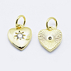 Brass Micro Pave Clear Cubic Zirconia Charms ZIRC-J040-09G-NR-2