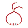 Christmas Handmade Glass Seed Beaded Slider Bracelets BJEW-MZ00226-03-2