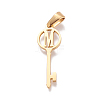 304 Stainless Steel Initial Pendants STAS-D019-09M-G-1
