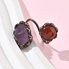 Natural Amethyst & Gemstone Rings RJEW-B122-04R-5