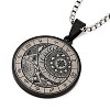 Retro Mandala 201 Stainless Steel Box Chain Constellation Pendant Necklaces for Women Men NJEW-M223-01A-2