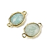 Natural Amazonite Faceted Oval Connector Charms G-I382-04G-06-2