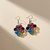 Natural & Synthetic Mixed Gemstone Beaded Flower Dangle Earrings & Pendant Necklace SJEW-JS01270-5