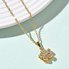 Brass Micro Pave Clear Cubic Zirconia Pendant 304 Stainless Steel Chain Necklaces for Women NJEW-D341-12C-G-2