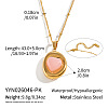 Dyed Natural Pink Quartz 304 Stainless Steel Geometric Pendant Necklaces for Women KV8466-6-1