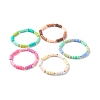Handmade Polymer Clay Beads Stretch Bracelets BJEW-JB06496-1