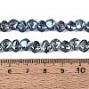 Electroplate Transparent Glass Beads Strands EGLA-Q133-01A-02-4