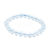 Natural Aquamarine Round Bead Stretch Bracelets for Men Women BJEW-U034-01C-03-4