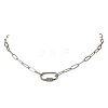 304 Stainless Steel Paperclip Chain Necklaces with Screw Carabiner Lock Charms NJEW-JN06389-2