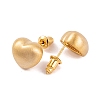 Heart Brass Stud Earrings for Women EJEW-G391-07G-3