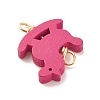 Spray Painted Wood Connector Charms PALLOY-JF01427-02-4