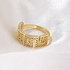 Rack Plating Brass Micro Pave Cubic Zirconia Cuff Finger Rings for Women RJEW-M028-105G-2