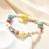 Porcelain Beads & Synthetic Howlite Beads Stretch Bracelets for Women BJEW-D307-02C-5