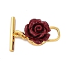 Cinnabar Flower Toggle Clasps KK-P291-02G-1