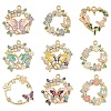 9Pcs 9 Styles Rack Plating Alloy Enamel Pendants FIND-YW0010-66-1