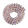 Transparent Electroplate Glass Beads Strands EGLA-N002-34C-C28-4