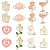 16Pcs 8 Styles Valentine's Day Alloy Enamel Pendants ENAM-FS0001-64-1