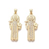 Religion Brass Micro Pave Clear Cubic Zirconia Pendants KK-N287-46F-G-1